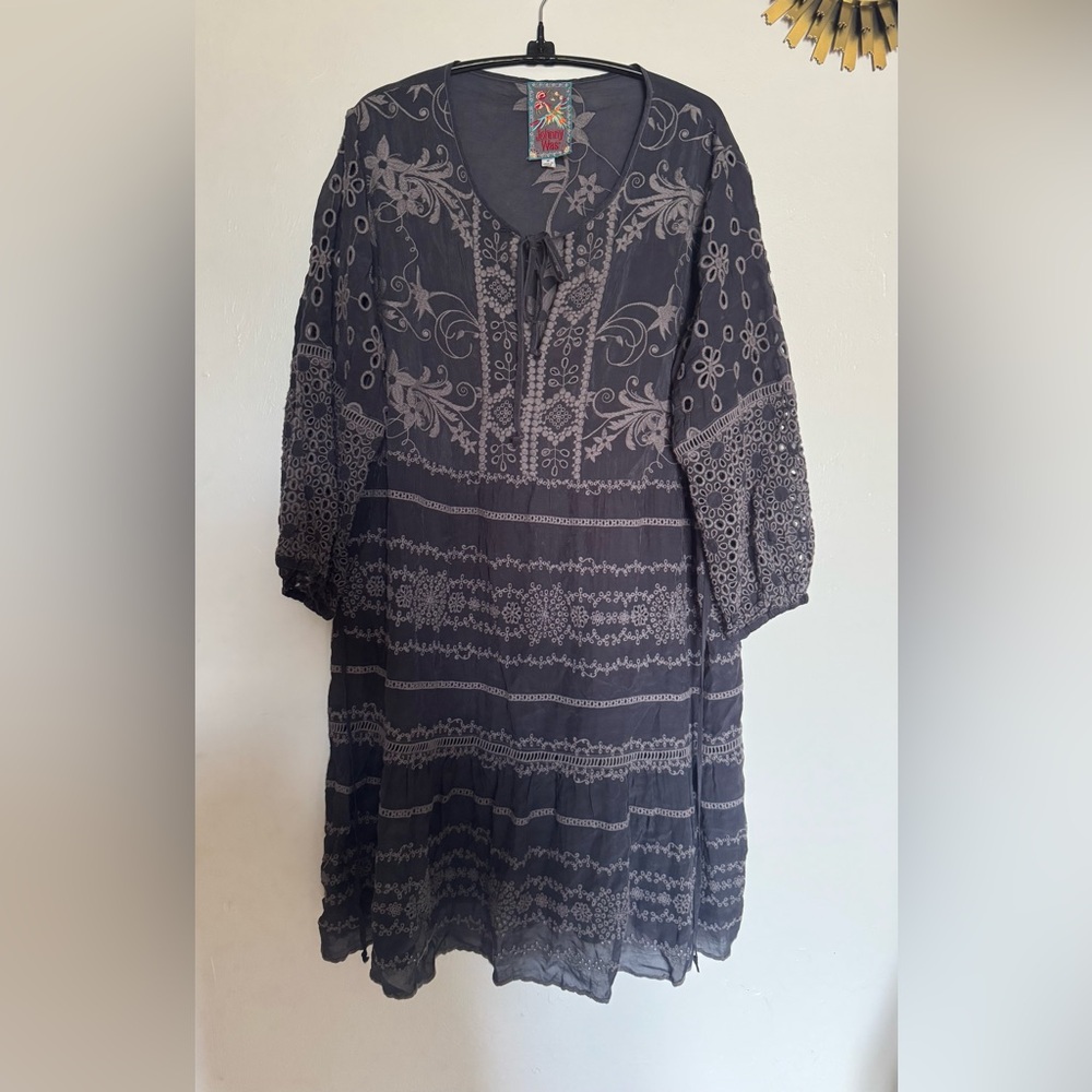 Johnny was Bohemian Black and Gray Dress Size M